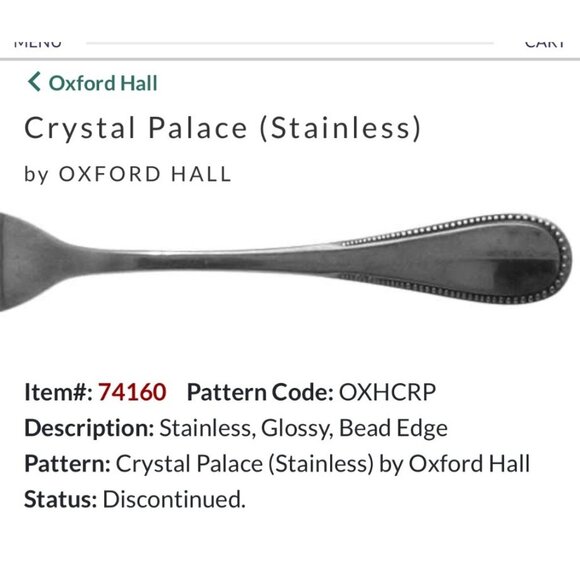 Set Of 6 Oxford Hall Crystal Palace Stainless Steel Teaspoons With Bead Edge Des - Picture 3 of 5